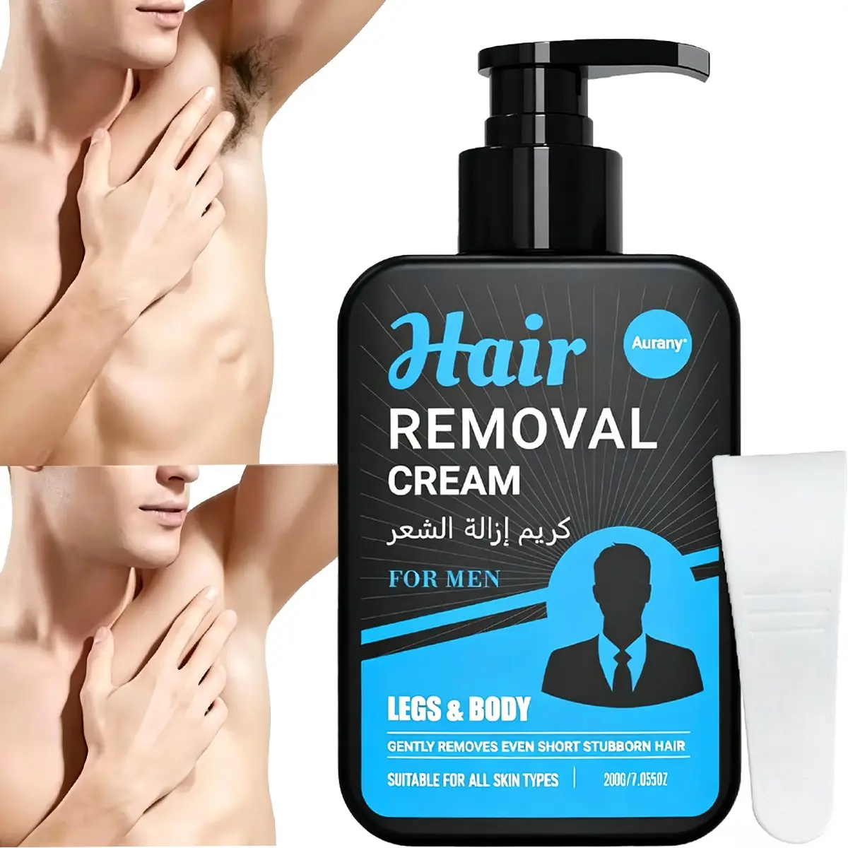 Hair Removal Cream Men, Gentle Depilatory Solution, Gentle Depilatory Cream For Legs & Body, Body Hair Remover, Easy Hair Removal, Effectively Removes Short & Stubborn Hair, Smooth & Long-Lasting Results, Suitable For All Skin Types, Body Care, Cosmetic
