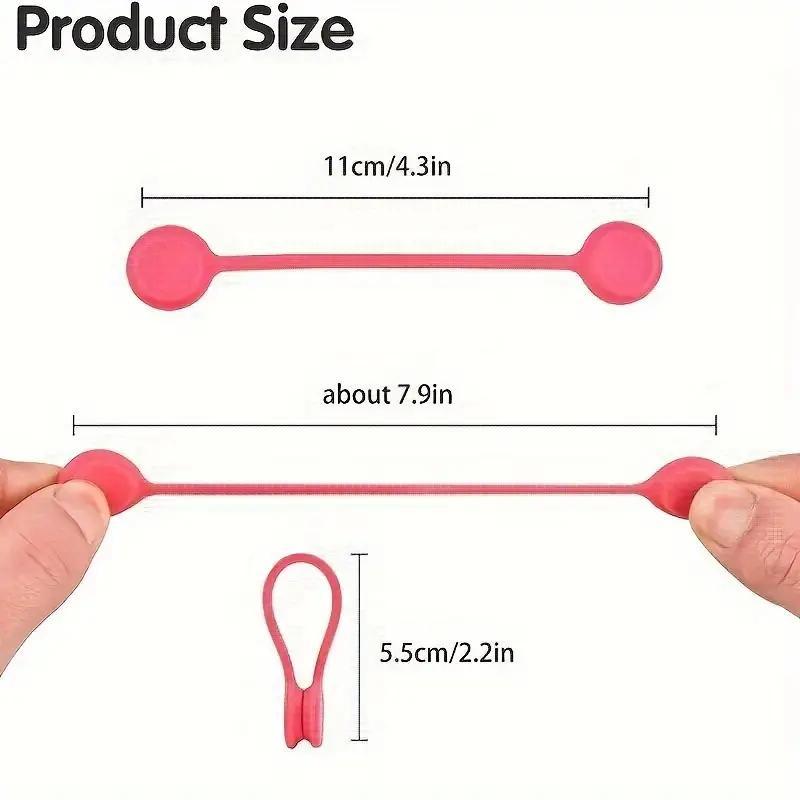 Random Color Magnetic Cord Organizer, 10pcs Reusable Silicone Twist Tie Cable Management for Bundling and Organizing Fixed Items, Data Cable Holder, Cable Clip for Home Office, Desk Cable Organizer