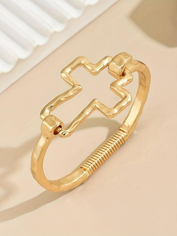 Cute Cross Design Bangle Bracelet Fashion Jewelry for Party Daily Clothing Decor Trendy All-match Exquisite Jewelry for Birthday Gift