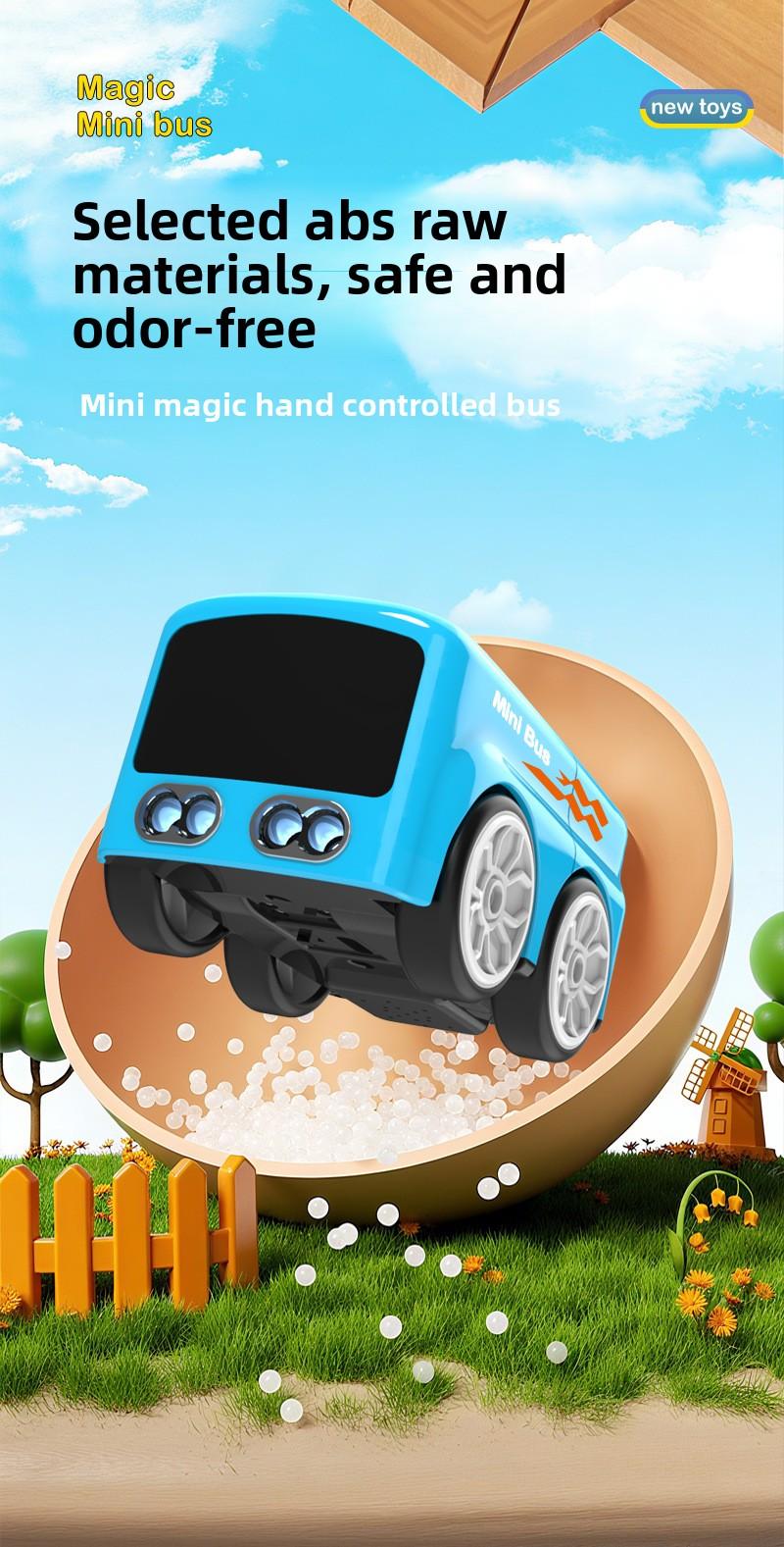 Magic Gesture Control Mini Bus Toy Smart Obstacle Avoidance RC Car Hand Sensor Follow Toy Kids Interactive Desk Toy Mini Remote Control Car LED Face Expression Cute Robot Car Gift for Boys Girls Birthday Easter Gift