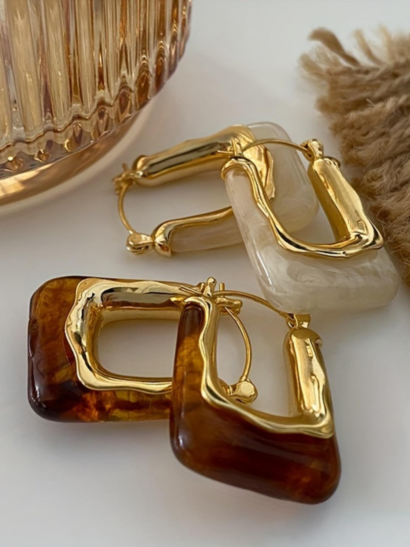 Vintage U-shaped Earrings, Gold Plated Hoop, Fashionable Earrings for Women, Trendy All-match Fashion Jewelry for Party Wear, Exquisite Birthday Gift, Lightweight Chunky Hoops, Stylish Jewelry, Fashionable Jewelry Accessories