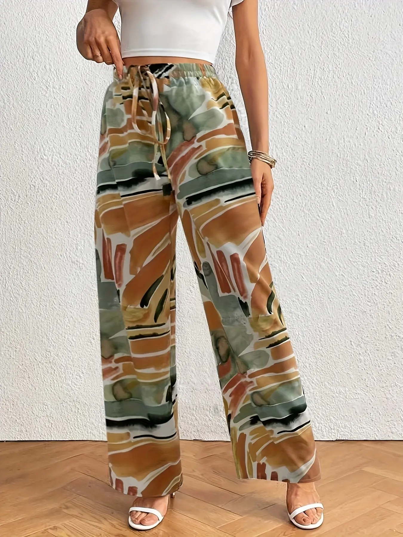 Loose Fit High Waist Wide Leg Pants, Casual Street Style, Comfortable & Trendy, Perfect for Daily Wear, Women's Fashion Bottoms