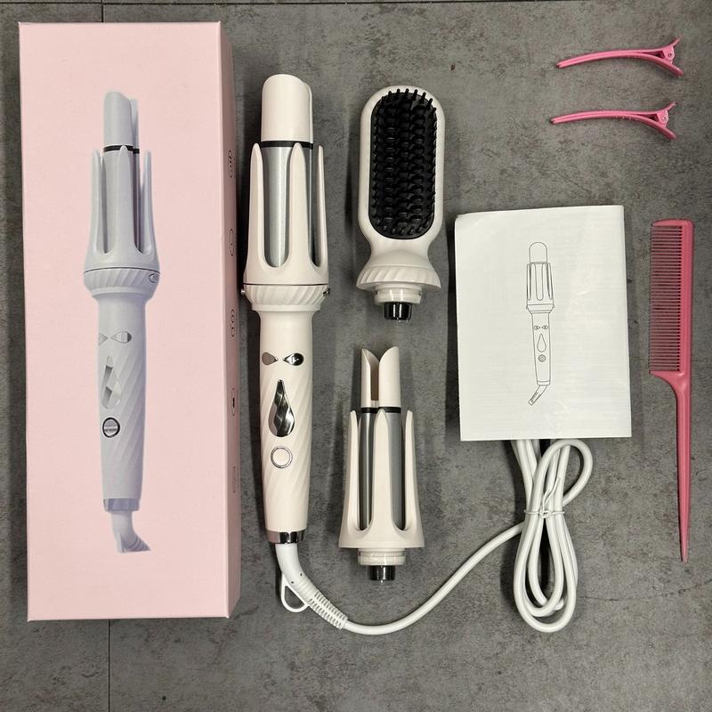 3-In-1 Curling Volumizing Straightening Hair Curler Set with Ionic Spray, Reduces Static Frizz, Locks in Moisture, Easy to Use, Automatic Shut off After 60 Minutes