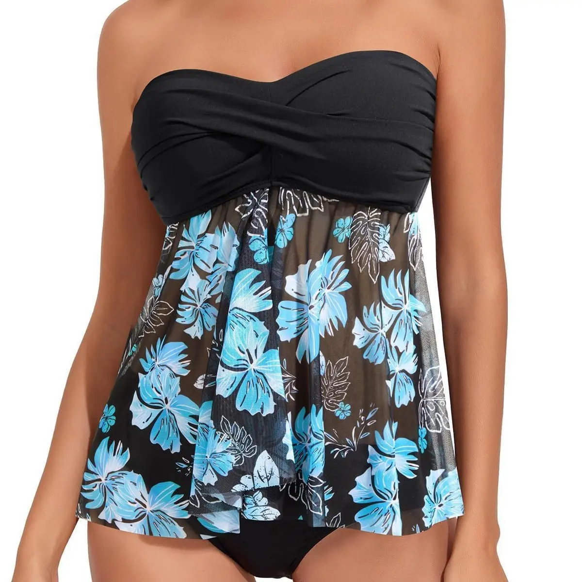 Women's Halter Neck Multifit Swimdresses, Convertible Strapless Style with Tummy Control, Conservative Skirted Bathing Suit
