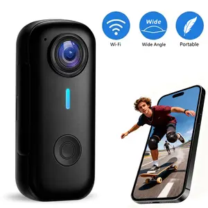 HD Mini WiFi Action Camera Thumb POV Portable Body Cam Wearable Video Recorder,Magnetic adsorption hanging rope, Magnetic Sport DV for Bike Cycling, Pet, Vlogging(Black)