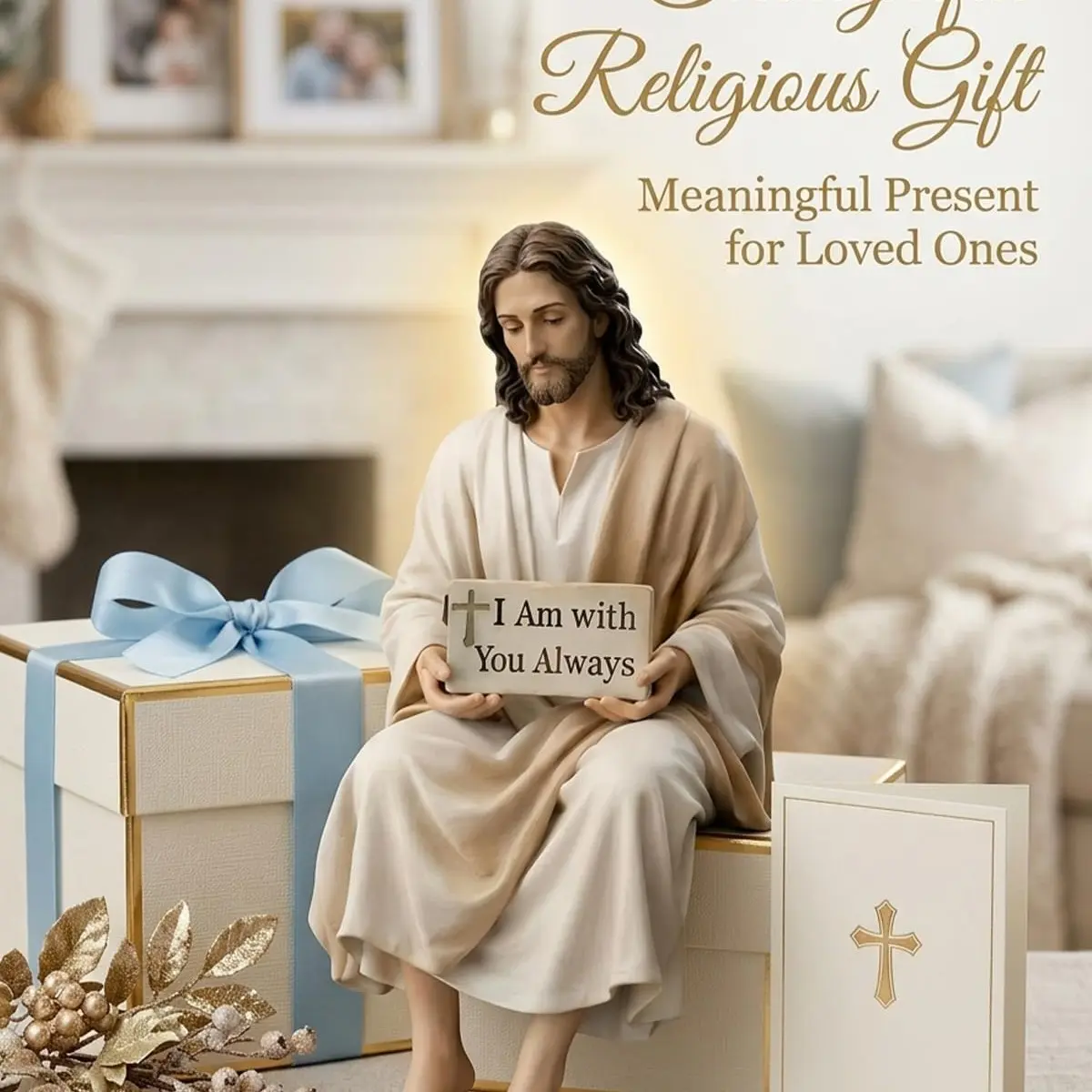 Jesus Christ Resin Figurine Small Statue I Am with You Always Desk Dashboard Car Decor Handcrafted Hand Painted Serene Religious Christian Faith Gift Inspirational Home Display Religious Decoration