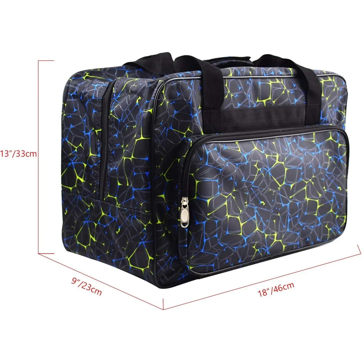Black Padded Dustproof Sewing Machine Carrying Case - Universal Canvas Tote Bag with Pockets, Portable Storage Cover for Sewing Machines