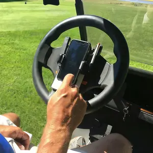 Golf Cart Steering Wheel Phone Mount, Cell Phone Holder, Multi-Functional Design with Scorecard & Pencil Holder, Stable Clip for Golfers Course Navigation & Scorekeeping