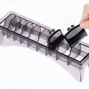 Hair-Cutting Protective Comb Holder, 8-Slot Base Electric Comb Holder, Limit-Comb Storage Rack, Adjustable Storage Rack for Grooming Tools