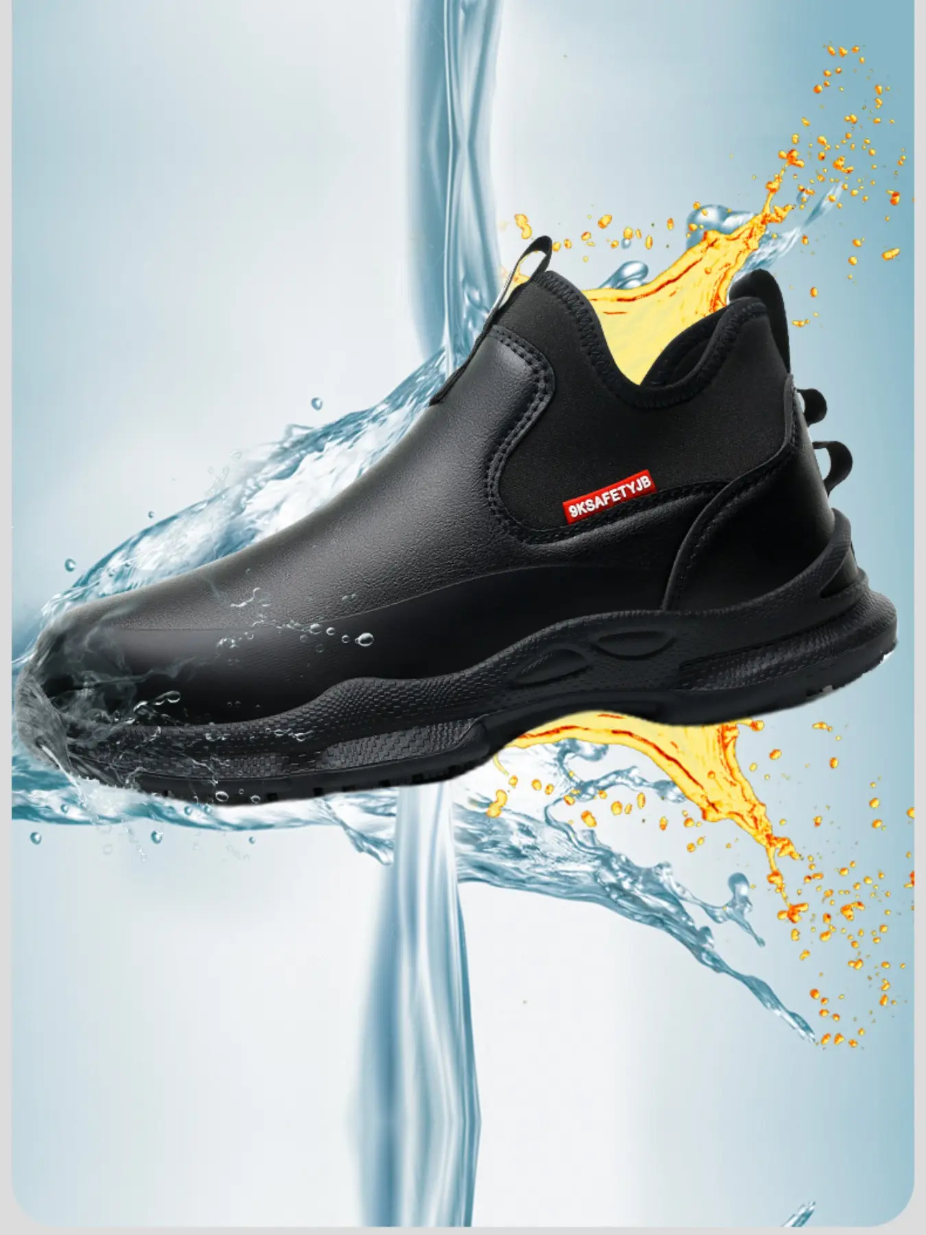 Unisex All-Season Chef Shoes, Chef Footwear, Slip-On Design, Comfortable and Durable, Ideal for Restaurant Food Industry, Working Shoes, Above Ankle but Below Knee