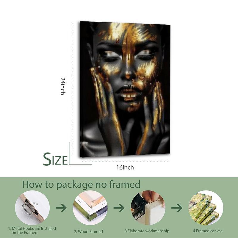 African Queen Portrait Poster Canvas Wall Art Home Decorative Prints Fade-Resistant Canvas Print Various Size for Home Gym Office Wall Decor