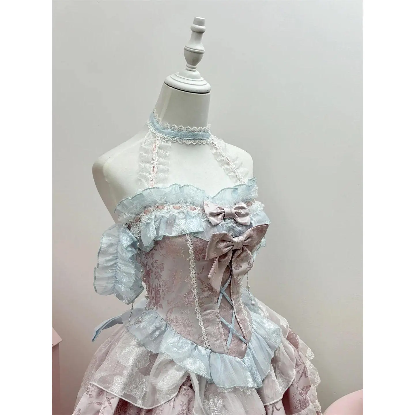 Sweet Kawaii Princess Elegant Dress Women Y2k Lace Bandage Design Birthday Party Dress Female Chic Korean Popular Clothes 2025