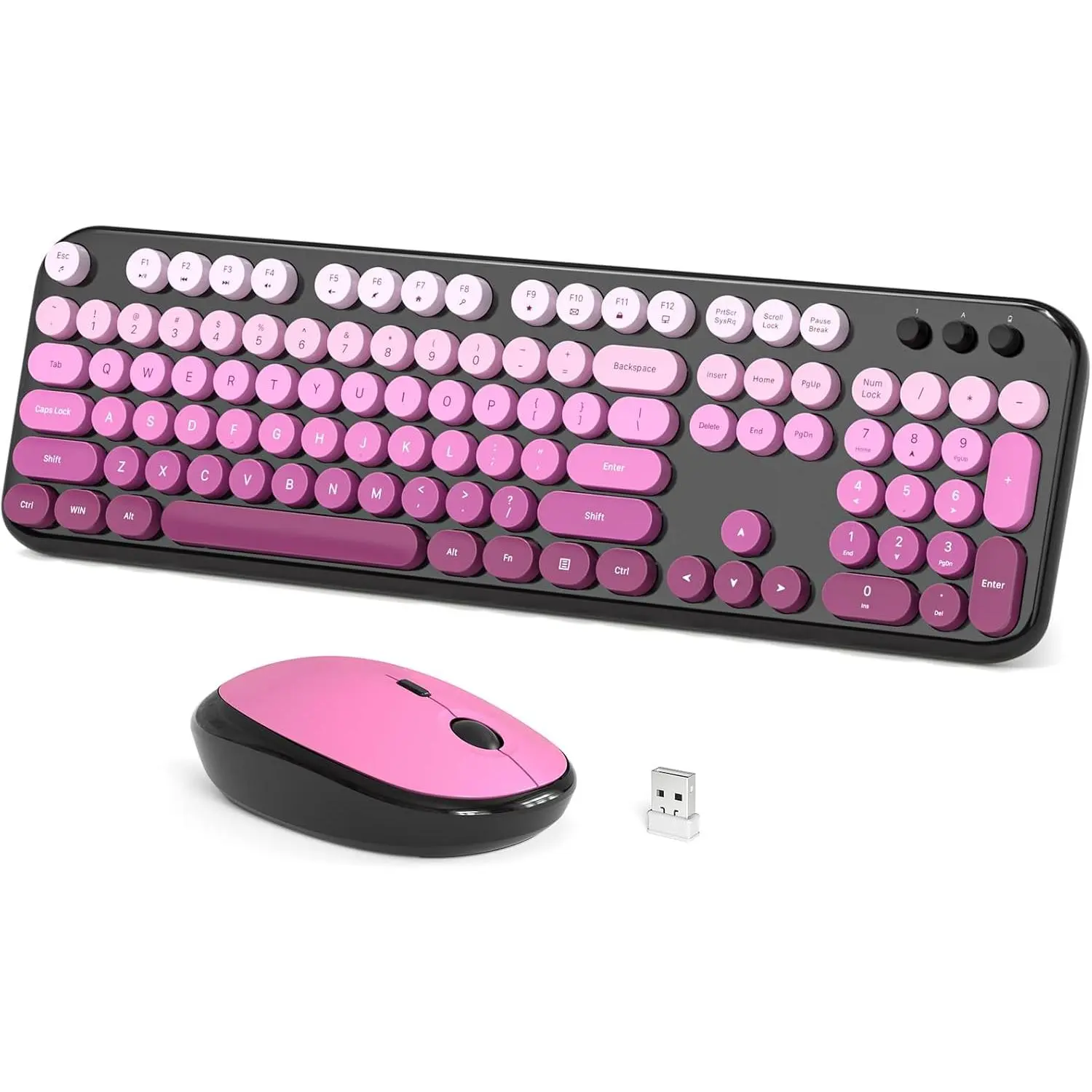 Keyboard and  Combo, 104  Full Size Typewriter Keyboards, 2.4G USB Plug and Play for Windows 7 8 10 11, PC, Laptop, Desktop, Black &