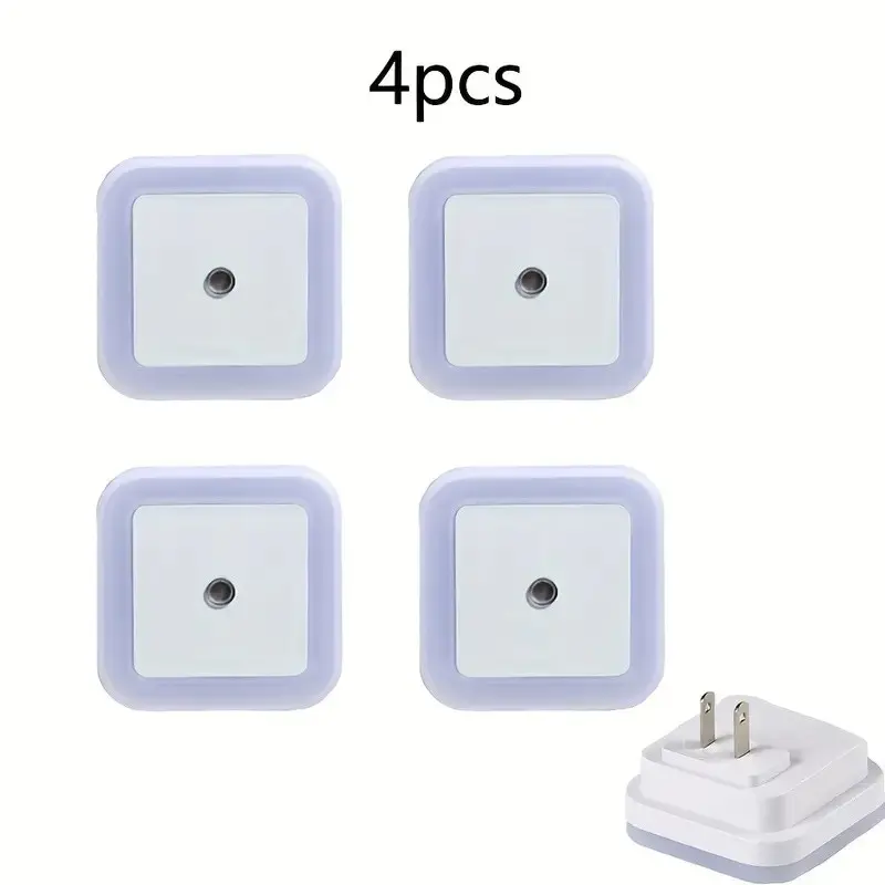 LED Night Light 4-Pack, Plug-In Night Light, Dusk to Dawn, Home Lighting, Bedroom, Bathroom, Hallway