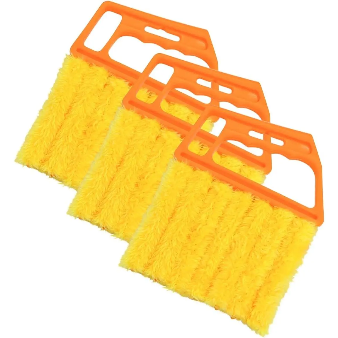 3 count  Blind Cleaner Duster Tool, 7-Finger Washable Handheld  Air Vent Window Shutter Cleaner Brush, Auto Air Conditioner Venetian Blind Dusting Cleaning Tool,  Fit (Orange)