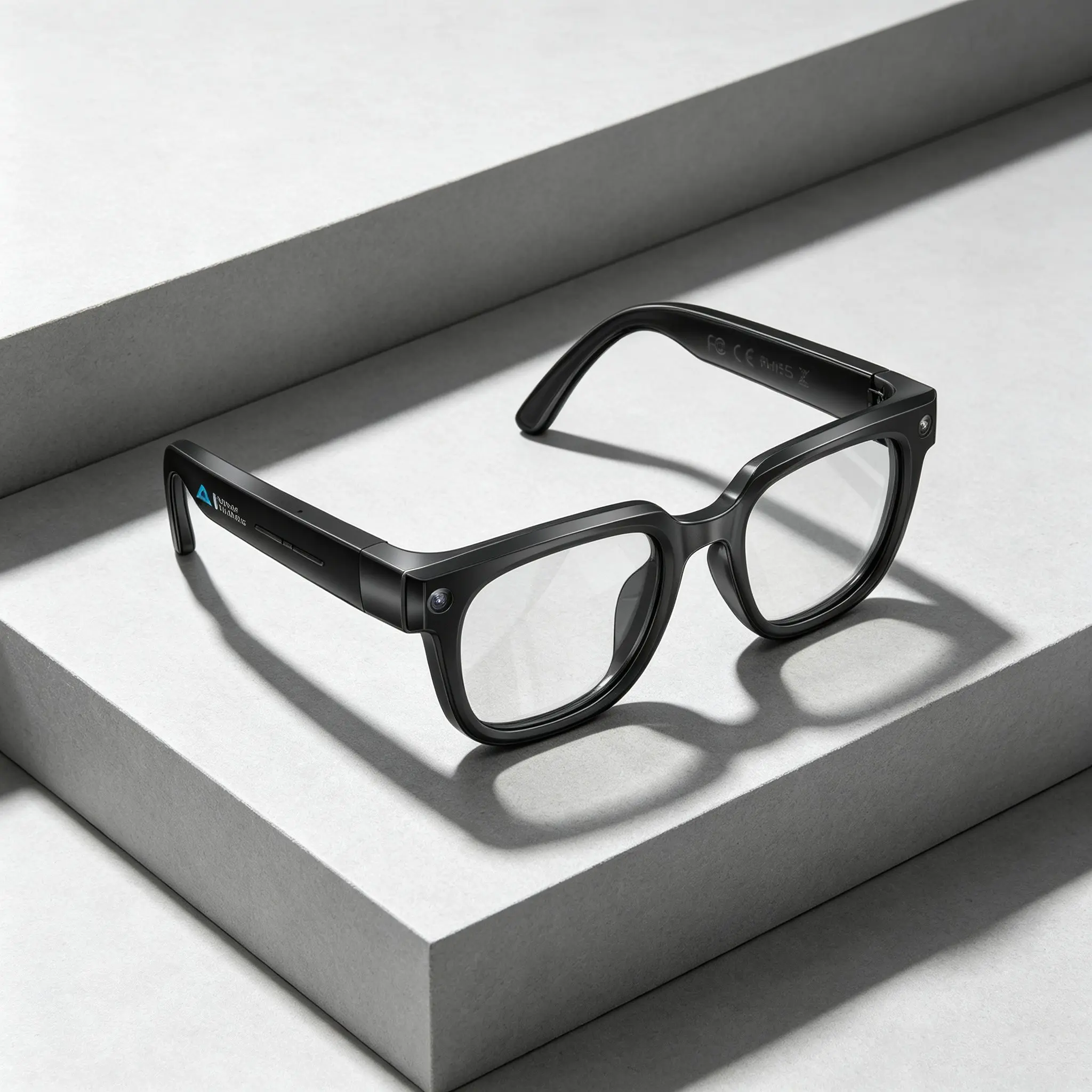 Black technology smart video glasses; 8MP HD camera; 110° wide-angle anti-shake shooting; 4GB local storage; 20mAh battery; AI real-time translation; Bluetooth calling; 3D stereo sound; Bluetooth music control