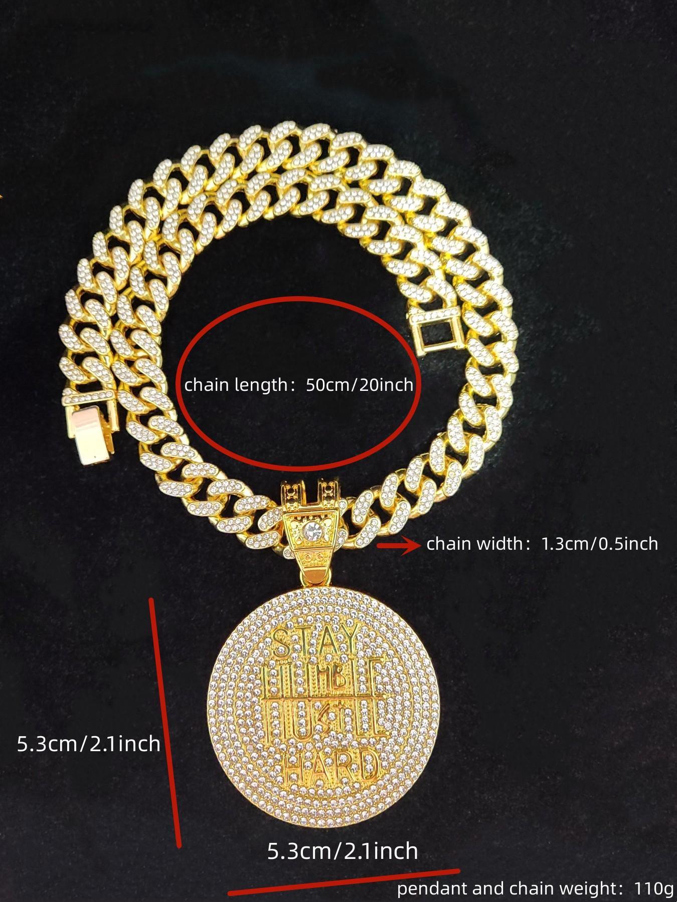 1 Piece Fashion Rhinestone Decorated Round Pendant Initial Necklace for Men & Women, Letter Charm Jewelry for Party, Club, Punk Fashion Accessories for Music Festival, Party Wear, Charms Necklace