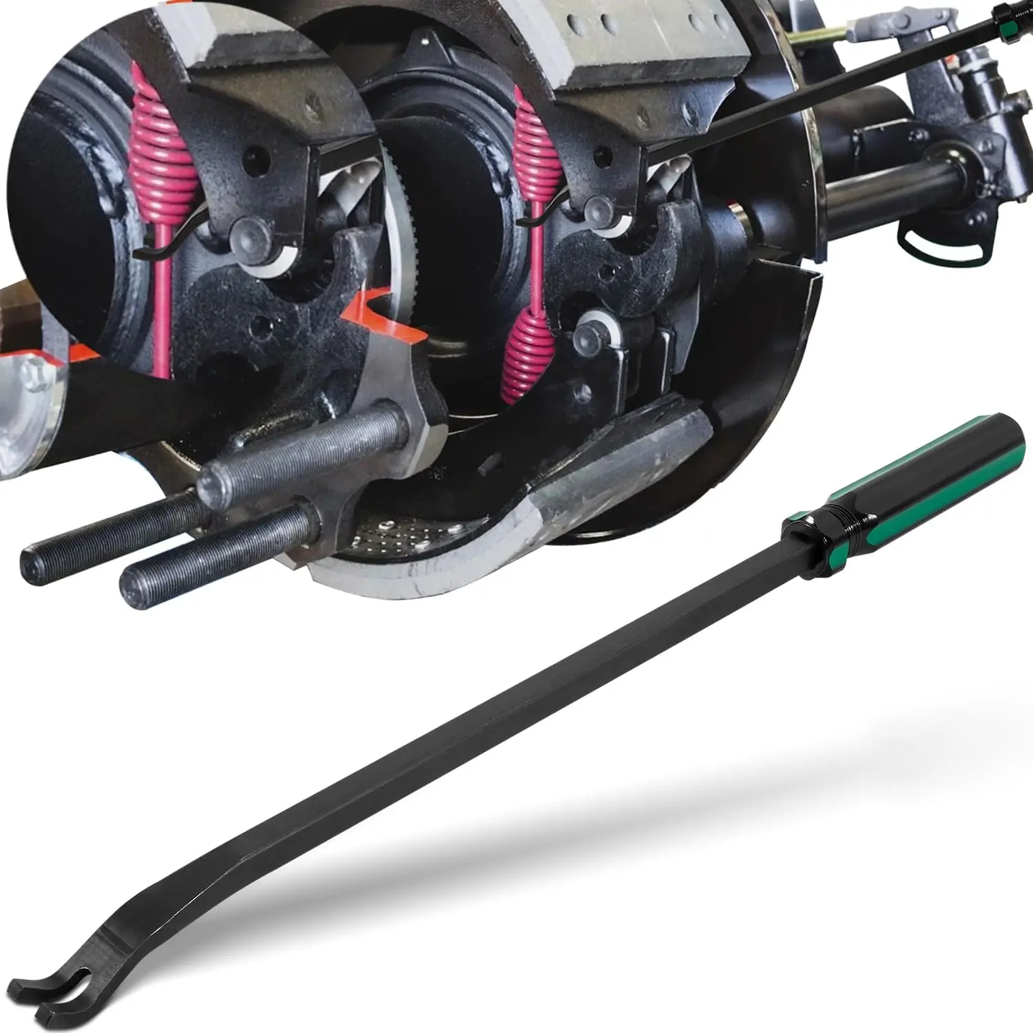 Air Brake Return Spring Tool for Large Trucks & Trailers with S-Cam, BT-105SPT Spring Tech Replacement - Unique Bent Tip, Leverage Grip, Extra-Long Handle, High-Quality Steel for Install, Remove, Easy to Use, Excellent Function