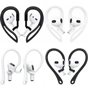 4 Pairs Ear Hooks, Designed for AirPods Pro, Anti-Slip Sports Ear Hooks, Anti-Slip, 3 & & 1, Earbuds Accessories, Ergonomic Design, Comfortable Fit, Style 4 Pairs (Clear/Black/White/Black)