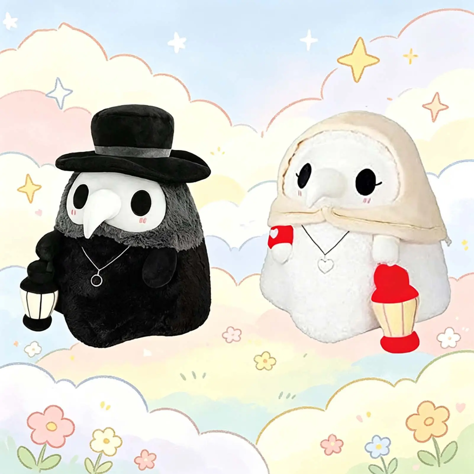 Plague Doctor Plush Toys Horror Stuffed Plushie Pillow Doll Plague Doctor Stuffed Figure Toys Fluffy Halloween Doctor Present For Childern And Friends Gifts Boys
