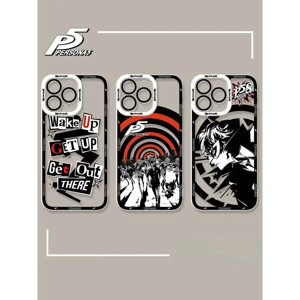 Manga Games P-Persona 5 Anime Phone Casing For iPhone 17 16 15 14 13 12 11 - Personalized Aesthetic Design Shockproof Phone Case: Your Perfect Blend of Style and Safety!