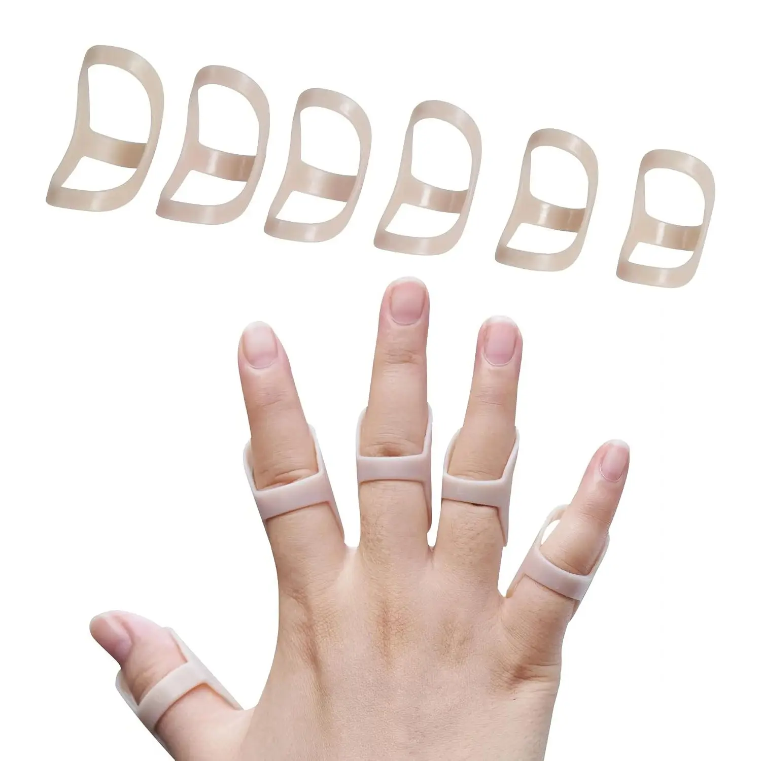 6 Pack Oval Finger Splints Waterproof Support for Arthritis, Trigger Finger, Mallet Finger - Adjustable Splint for Thumb, Index, Middle, Ring or PinkyGift