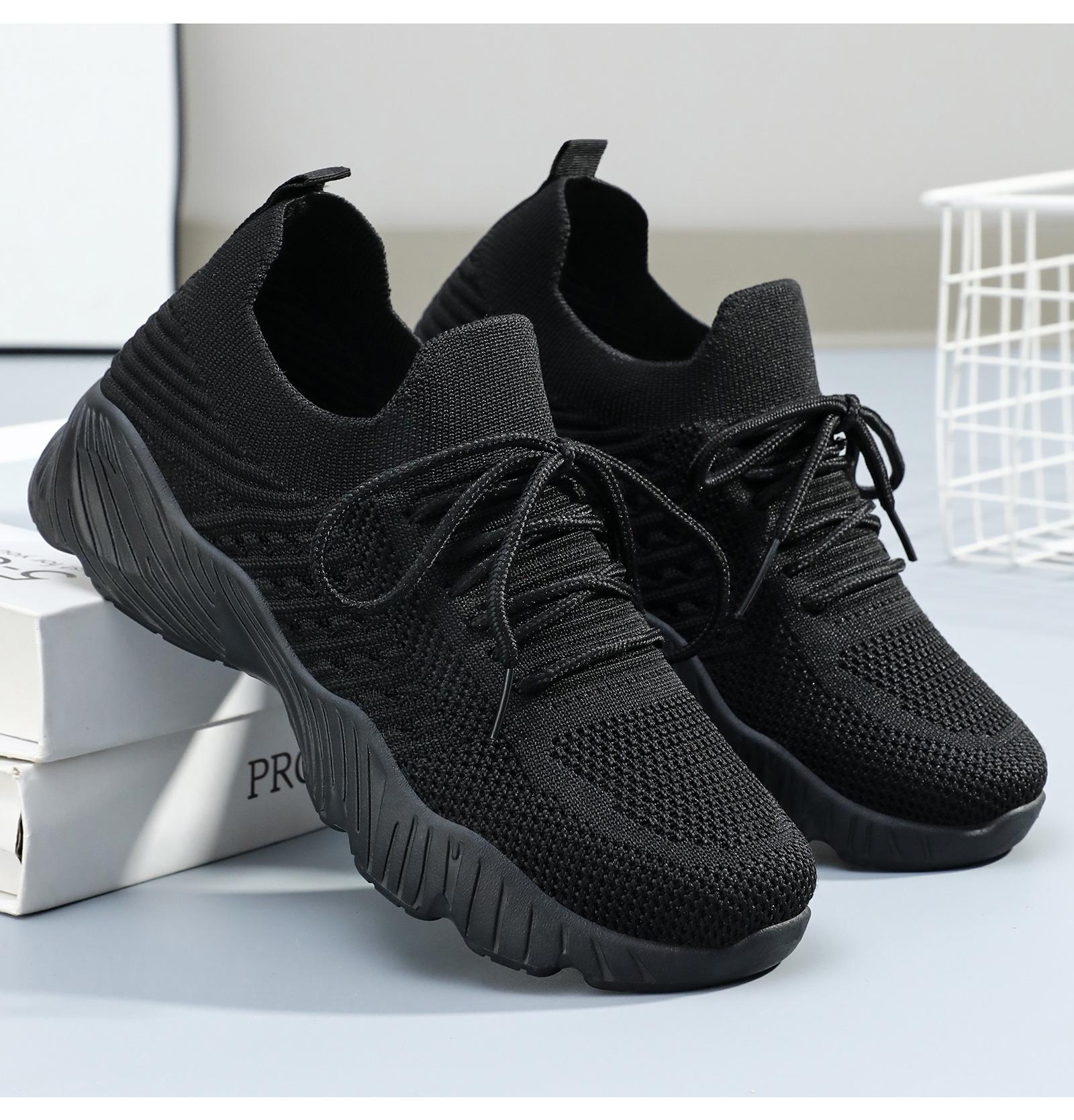 Women's lightweight casual shoes, breathable fly-knit sports shoes