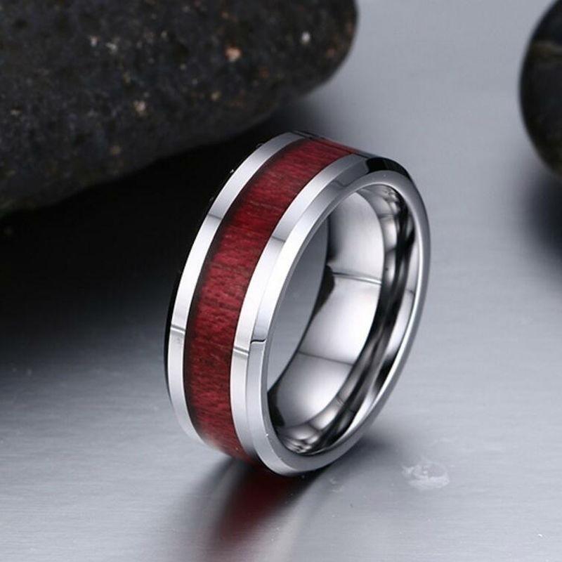 2025 New Accessory Wish New Heart-Shaped Ruby Women's Ring, Stainless Steel Men's Ring, Couple's Handwear