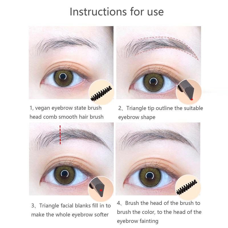 Small Gold Bar Eyebrow Pencil, Dual-ended Triangular Machete very Fine Small Gold Chopsticks Eyebrow Pencil, Three-dimensional Sketch Waterproof Sweatproof Non-blotchy Eyebrow Pen, Makeup