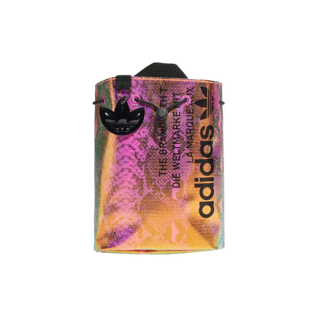 Adidas Originals Rainbow Holographic PU Backpack for Women with Large Trefoil Logo