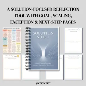 Objective-oriented reflective questioning, emphasizing strengths, abnormal thinking, scale checks, daily review, coping skills, brain maps, and clear next steps, suitable for daily review spiral notebooks
