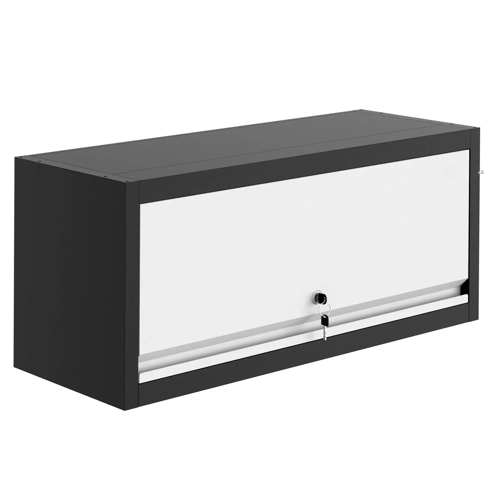 Wall Mounted Cold Rolled Steel Tool Storage Cabinet with Goose Neck Flip Door, Heavy Duty Hanging Cabinet for Garage, Bedroom, Kitchen & Office Storage