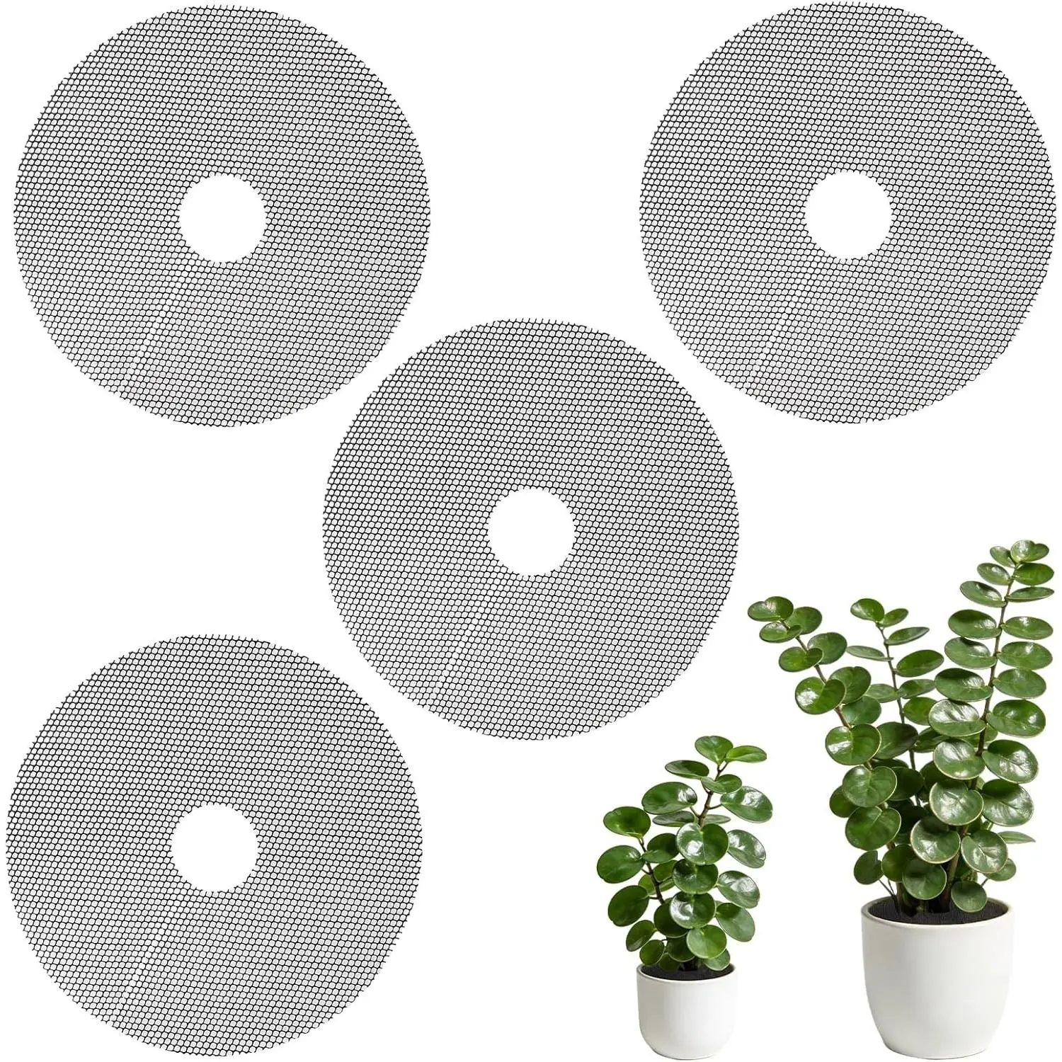4-Pack Plant Pot Grids- 15.7 Inch Cuttable Mesh Plant Pot Soil Covers -Protectors from Animals - Plant Protector Ring for Indoor Outdoor Garden Plant Landscaping