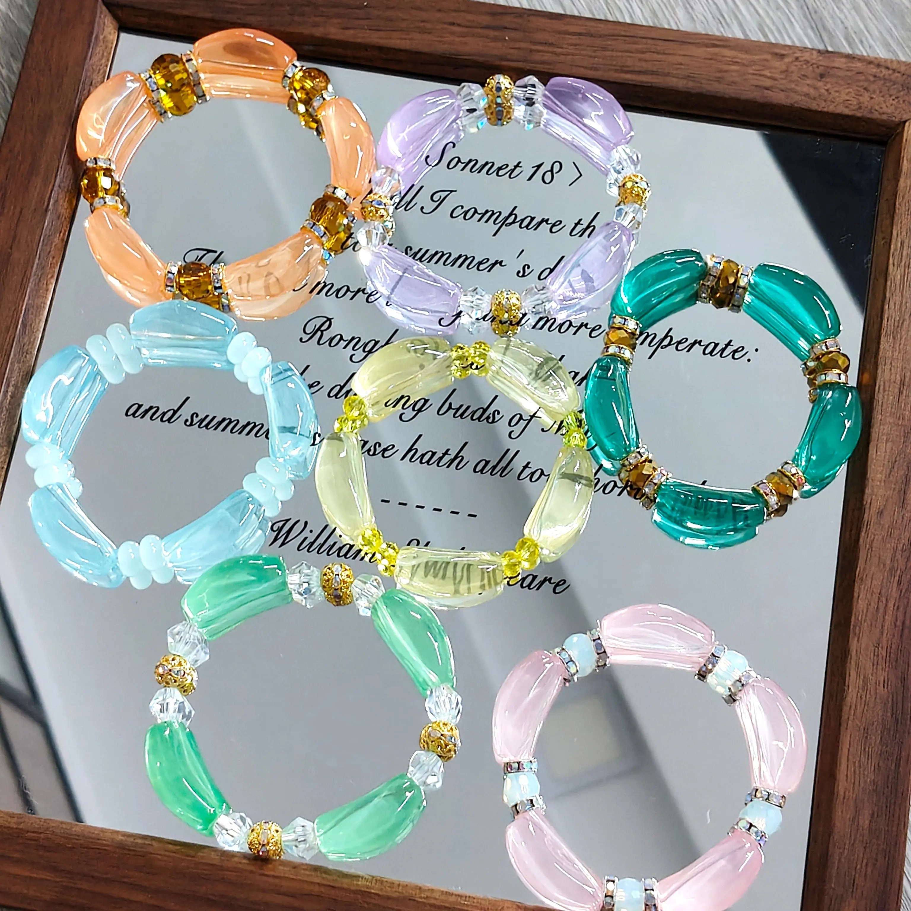 ✨【NEW】Jelly Curved Tube | Candy‑Tone Glass Beads For DIY Bracelet Making