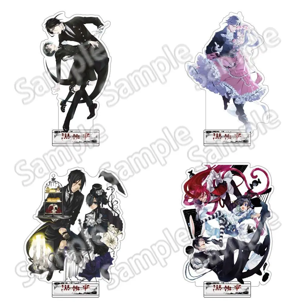 New Black Butler Anime keychiain Figure Sebastian Michaelis Grelle Acrylic Stands Sebastian Michaelis Character Model Fans Gift