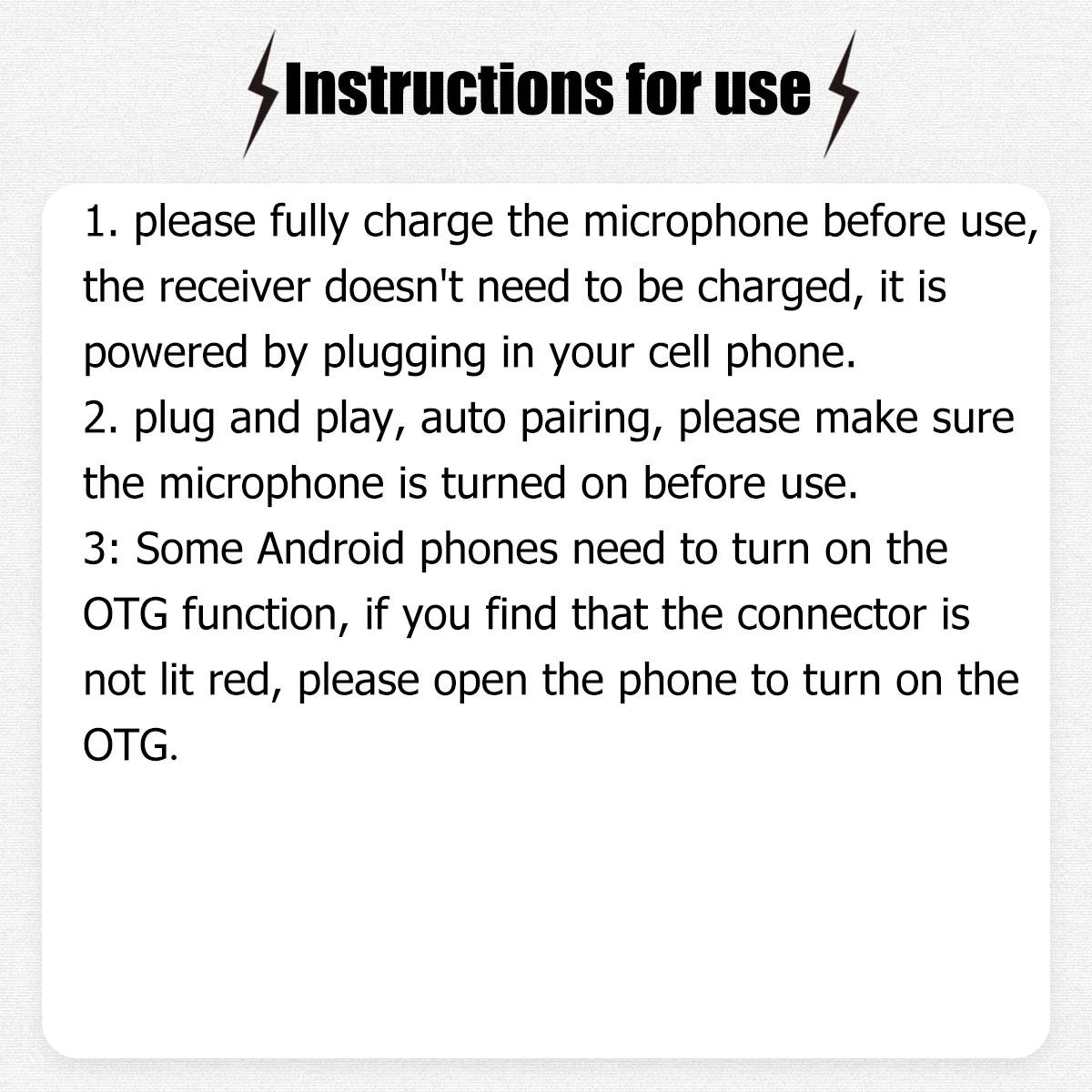 Wireless Lavalier Microphone, 1 Set USB Rechargeable Wireless Microphones, Professional Mini Microphones for iPhone, iPad, Android, Mini Recording Microphone, Wireless Streaming Mic Receiver