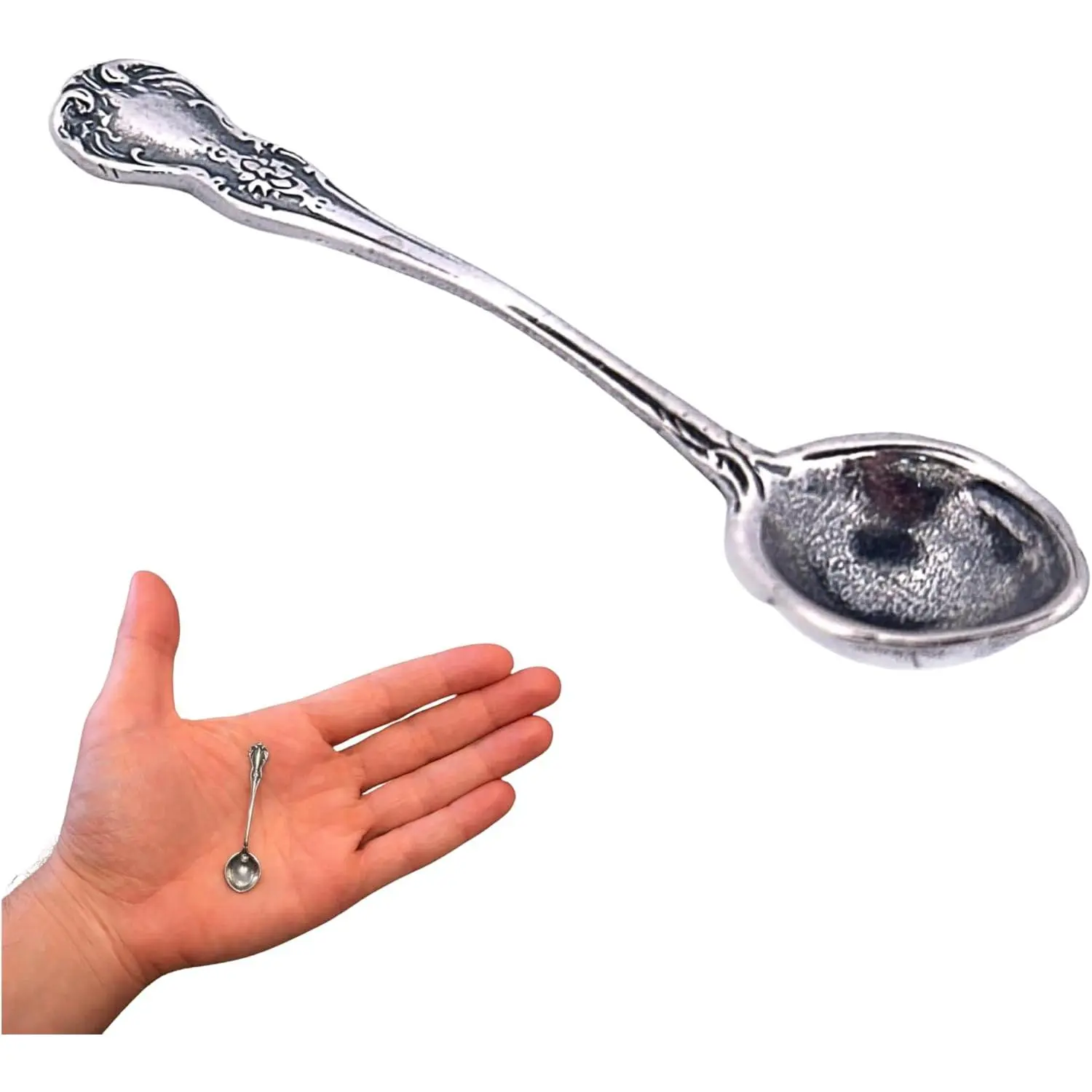 925 Sterling Silver Small Salt Spoon - Premium Quality 2.2" Irish Spoon - Beautiful Flower Designed Handle - Gift for Culinary Enthusiasts