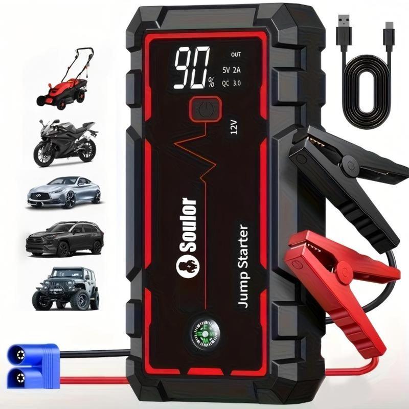 Soulor CY20 Portable 5000A Car Jump Starter Powerful Multi-Function Battery Booster Power Bank for SUV/Truck Emergency & Camping