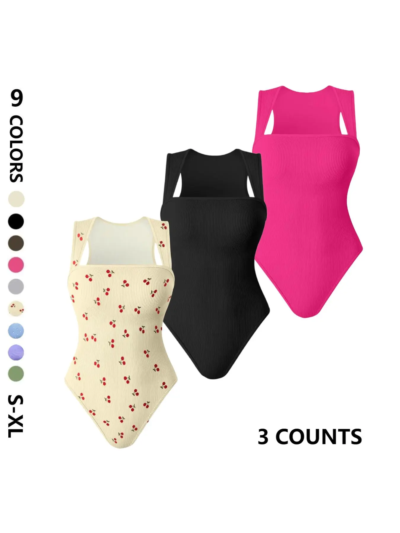 Women's Floral Print Racerback Shapewear Bodysuit, Casual Comfy Tummy Control Butt Lift Shaper, Ladies Shapewear for Daily Wear, Compression