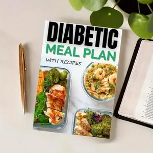 Sugar Control Diet Planner Notebook with Recipes, Blood Sugar Tracking Journal for Diabetics, Low Sugar Meal Planning Diary, Wellness Journal