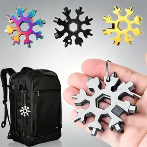 Viral 18-in-1 Snowflake Multi-tool Stainless Steel Portable Wrench All-in-One Screwdriver & Bottle Opener Must-Have Survival Gadget for Outdoor Activities