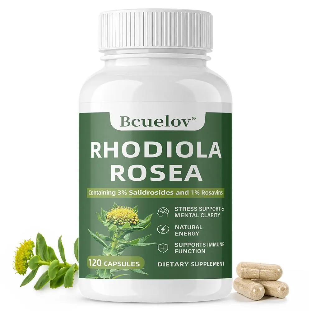 Bcuelov Rhodiola Rosea Health Supplement, Supports Mental Clarity and Immune Health, 120 Capsules