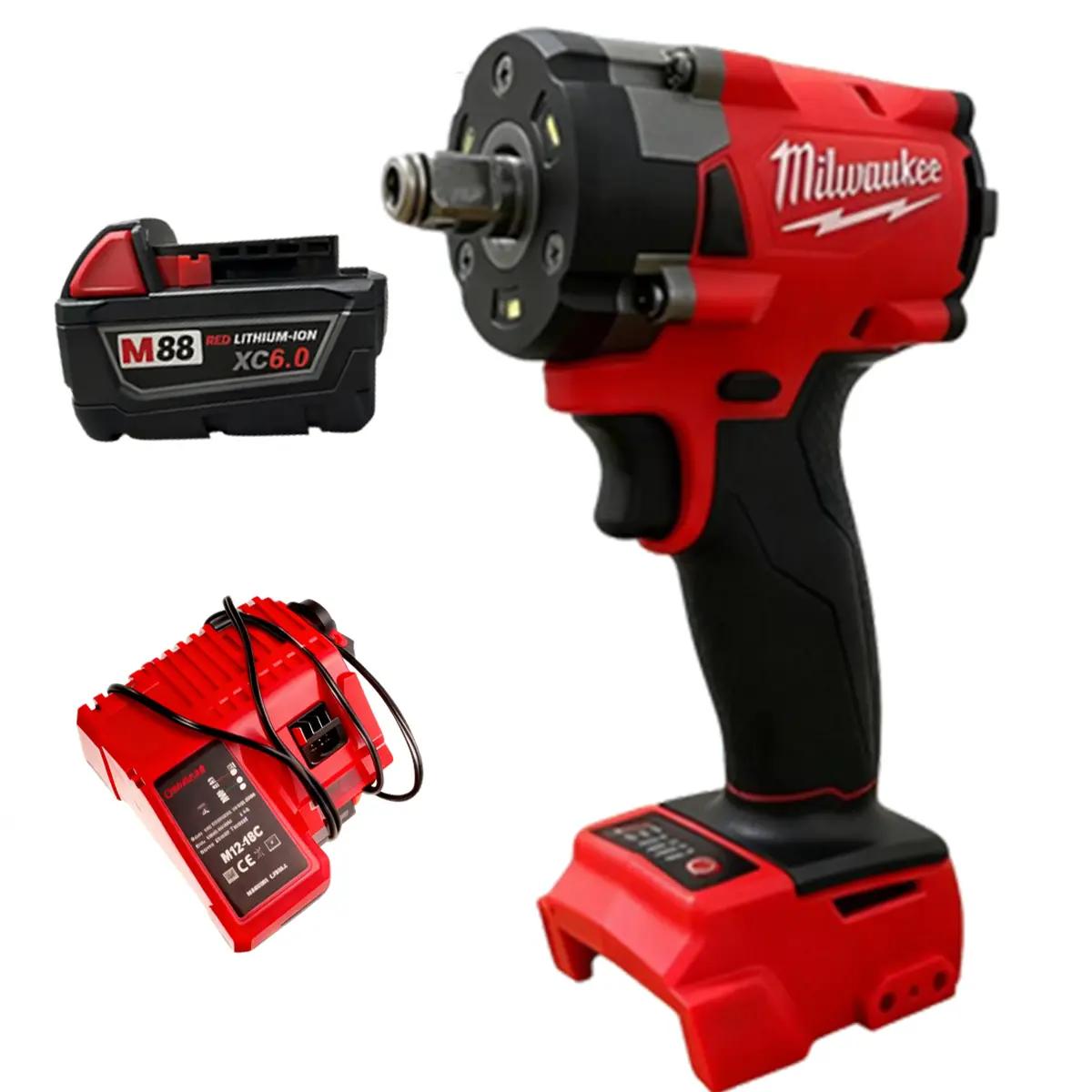 Milwaukee FIW212 M18 18V Cordless Impact Wrench 500Nm Brushless Motor with Battery Kit for Car Maintenance, Construction & Furniture Assembly  Specialty Hand Tools