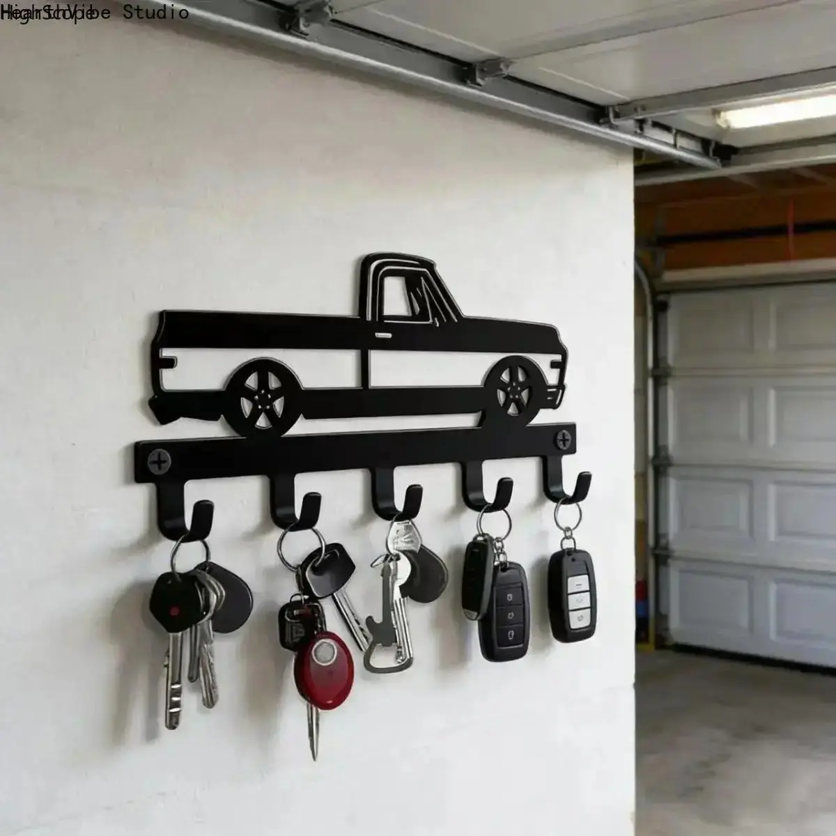 Vintage Industrial Cast Iron Truck Key Hook, Wall Mount Metal Organizer Rack for Entryway Garage, Rustic Farmhouse Heavy Duty Decorative Coat Towel Single Hanger, Unique Gift for Truck Owners