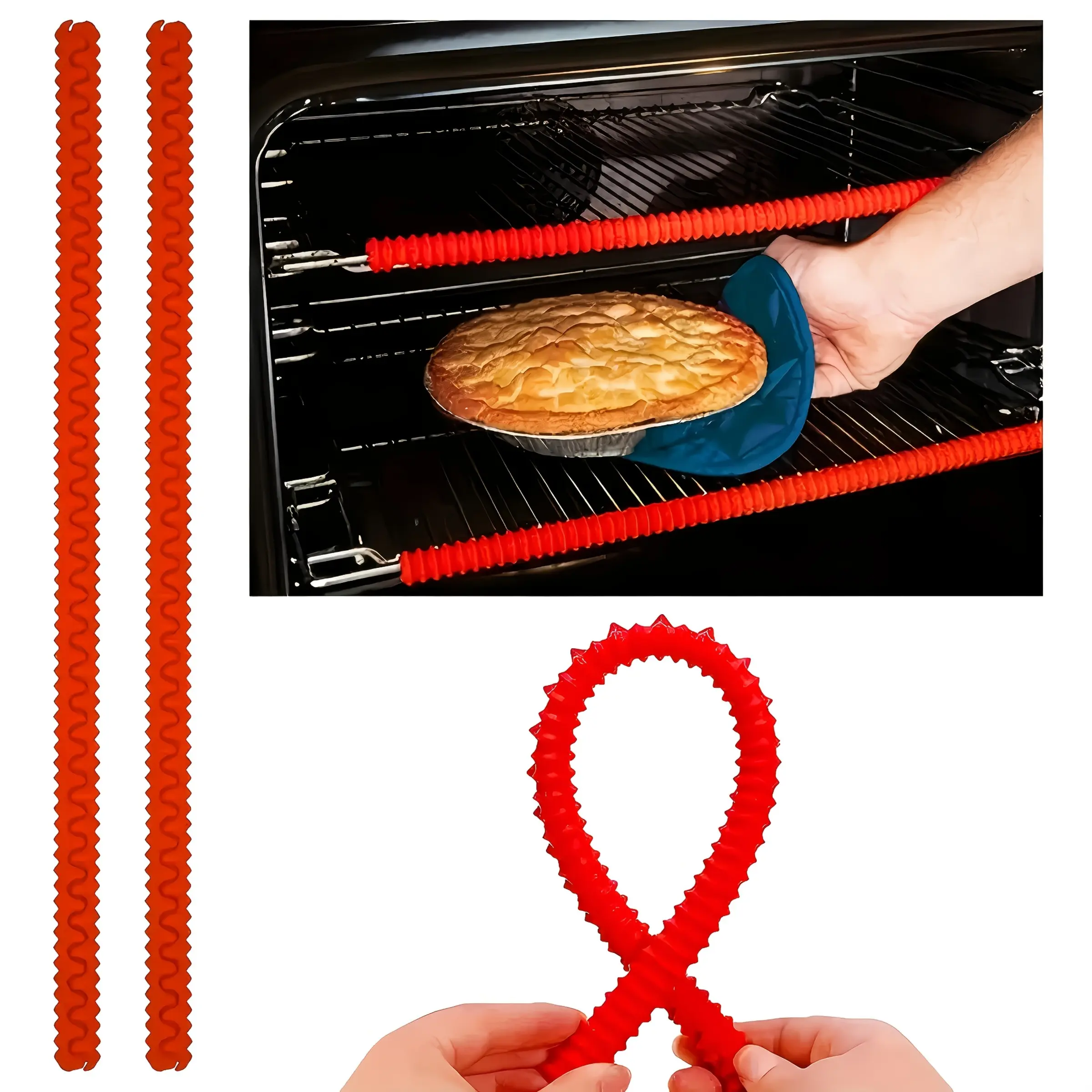 2-Pack Oven Heat Resistant Grips, Durable Insulating Handles, 14-Inch, Safe Kitchen Tools, RV Cooktop Accessories