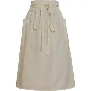 Linen Half Waist Apron for Women 2 Large Pockets Waist Ties Medieval Renaissance Peasant Kitchen Waitress Costume