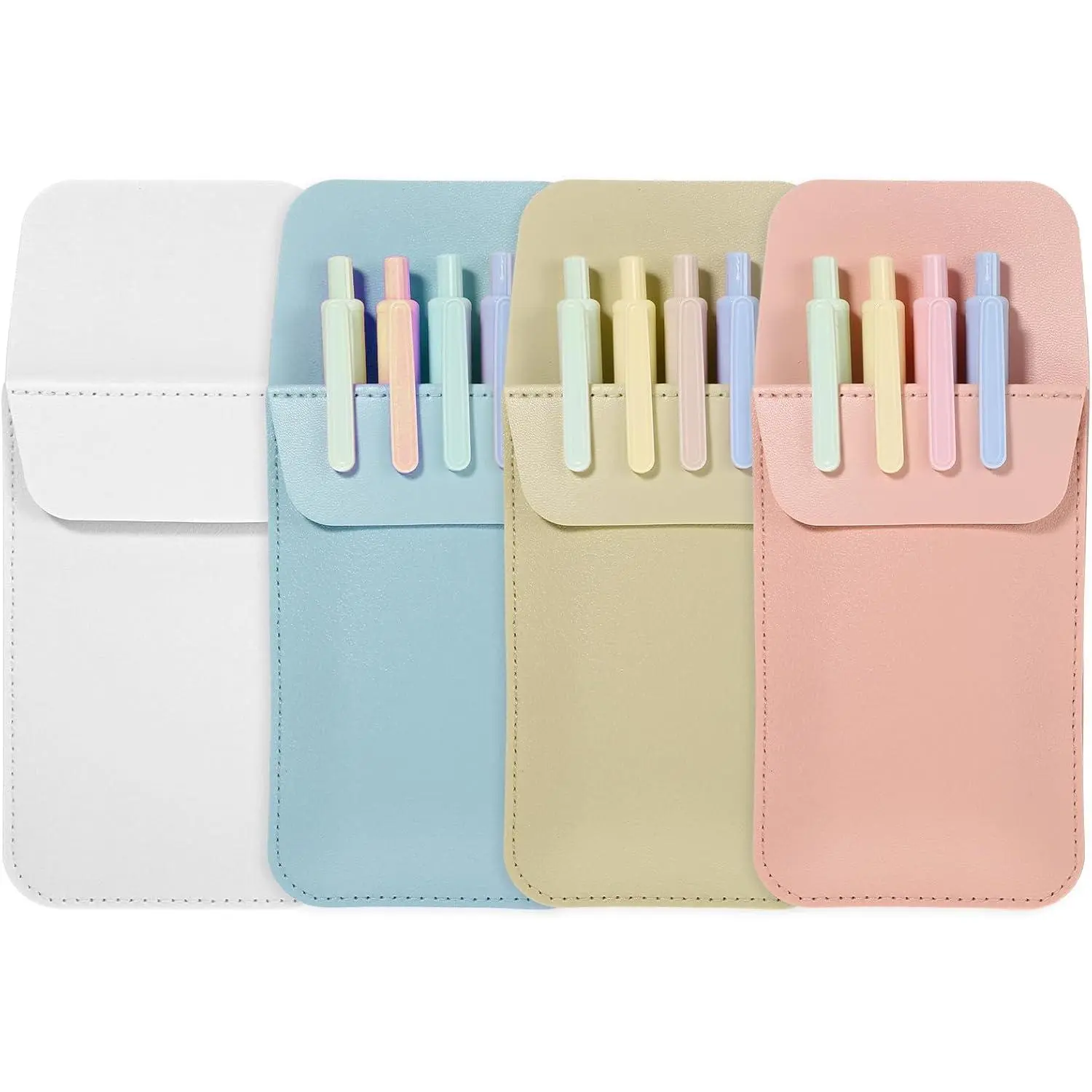 4 count Pocket Pen Holder,Pocket Protector for Men Shirt Women | Pen Pocket Holder,Soft Faux Leather Pocket Protectors for Shirts, Pants, Lab Coats,  Day