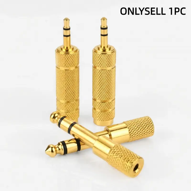 3.5mm (1/8 inch) female to 6.35mm (1/4 inch) male, and 6.35mm (1/4 inch) to 3.5mm (1/8 inch) audio adapters, compact headphone jack adapters, audio stereo TRS converters, suitable for headphones, microphones, amplifiers, guitars, home theater equipment