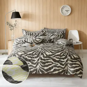 Gray Zebra Pattern Print 3-Piece Duvet Cover Set, includes 1 Duvet Cover + 2 Pillowcases (Filling Not Included). Soft and Comfortable, Machine Washable, Simple and Stylish. Perfect for Bedroom or Dorm Room Use. Duvet Bedding Set