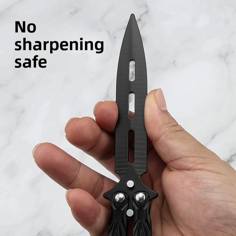 Butterfly Training Folding Knife for CS:GO, Stainless Steel Knives, Non-Edged Hand Training Knife, Game Stationery, Folding Tool Knives, Ideal for Skill Development